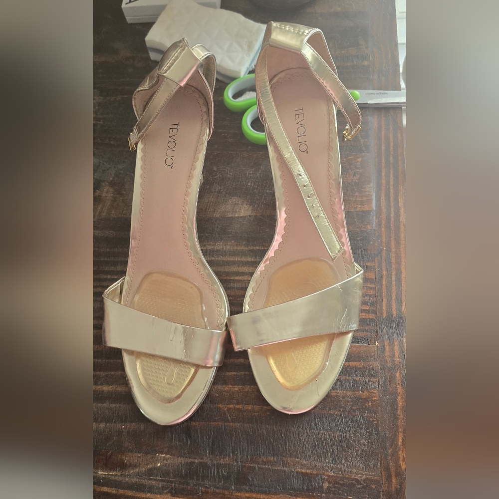 Gold Strapy Heels